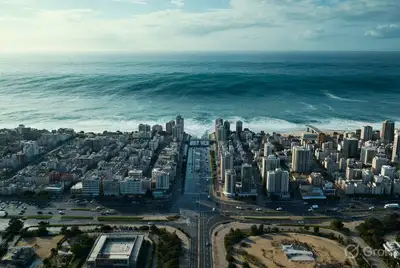 Tsunami Disaster Aerial Shot