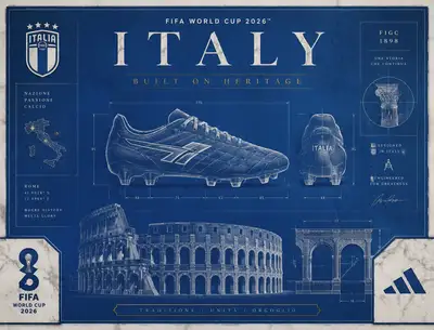 Italy World Cup 2026 blueprint poster design