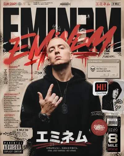 Eminem Japanese street-art editorial fan poster