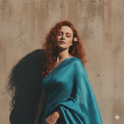 Retrato de Saree Vintage Retro