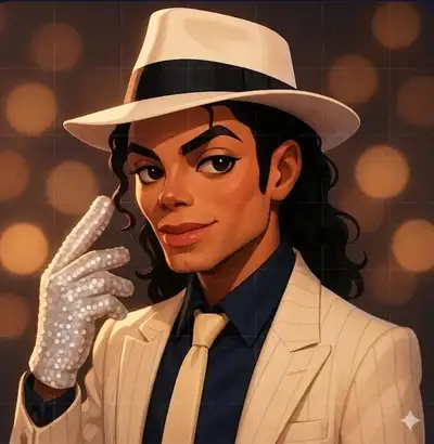 Stylized Michael Jackson Cartoon Illustration