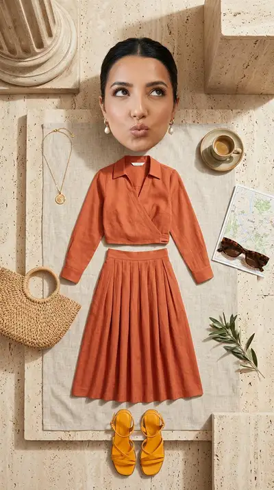 Roman Summer Outfit Flat-Lay Editorial