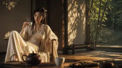 Cinematic Eastern Classical Tea Room Portrait