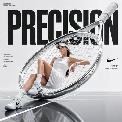 Oversized tennis racket sports fashion advertisement