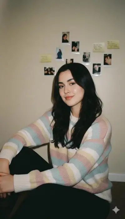Retrato de estilo de vida acogedor de una mujer joven