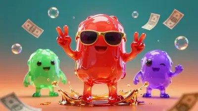 Glossy slime character mobile game marketing art