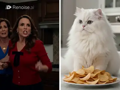 Unstoppable Crunch: Split-Screen Cat Ad