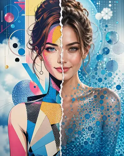 Split-Face Pop Art vs Hyperreal Portrait