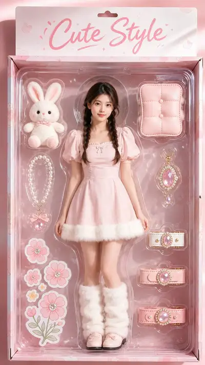 Pastel Collectible Doll-Box Portrait