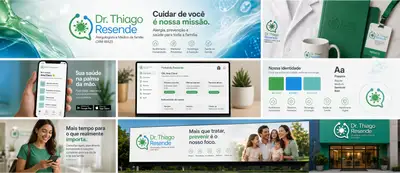 Medical clinic brand identity campaign board layout