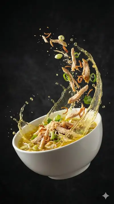 Seblak bowl food destruction motion prompt