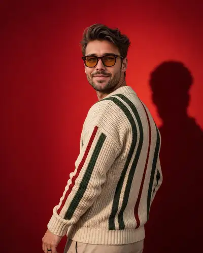 Photoreal Studio Portrait with Amber Sunglasses