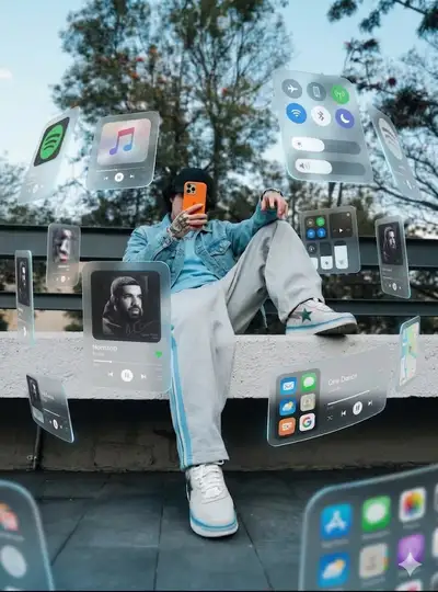 Cinematic AR Street Photograph of Young Man