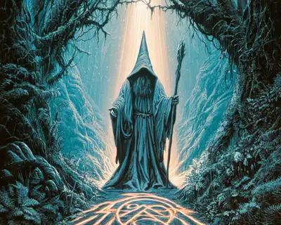Prompt SREF de fantasia sombria do guardião da floresta para Midjourney