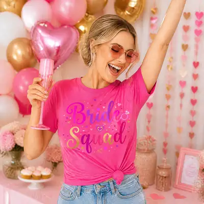 女性モデルによるリアルなTシャツモックアップテンプレート