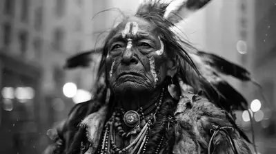 Lost in New York - Elderly Arikara Chief Portrait