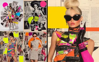 Midjourney Avant-Garde Fashion Newspaper Collage Prompt