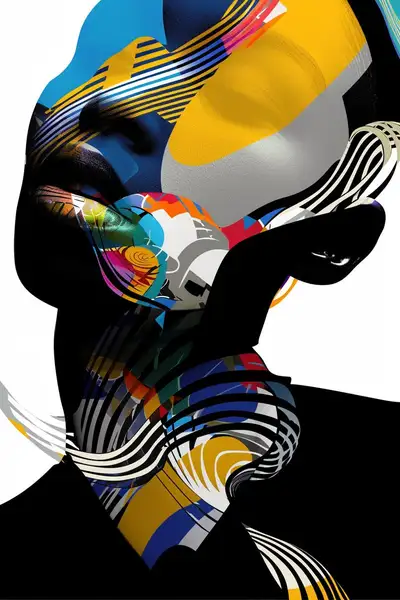 Surreal Abstract Line Art Portrait