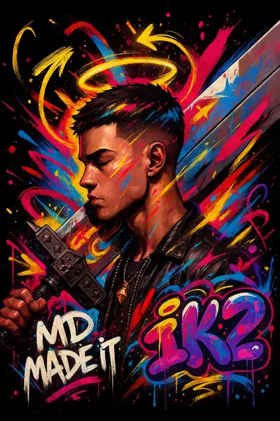 Kühnes Graffiti-Stil-Poster-Porträt