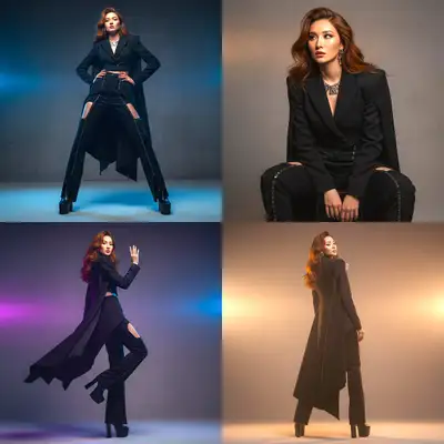 4-Grid Editorial Fashion Photoshoot Layout