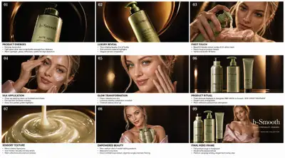 Luxury Skincare Commercial Storyboard Prompt