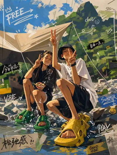 Streetwear trendy character poster from photo