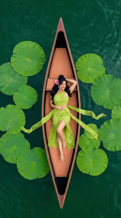 Tropical Lotus Fashion Aerial Editorial