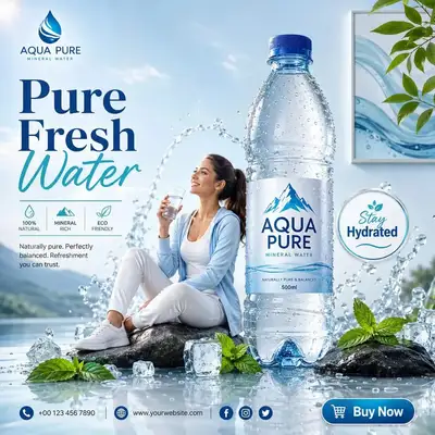 Tropical product advertisement poster template