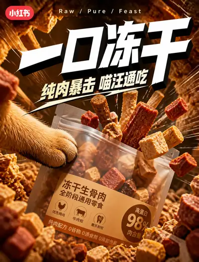 Xiaohongshu pet snack video cover template