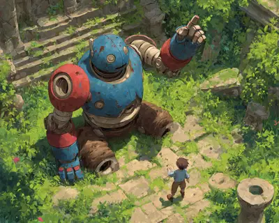Stone Golem in Overgrown Jungle Clearing