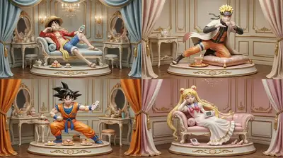 Manga-Figur als Rokoko-Porzellan-Sammlerfigur