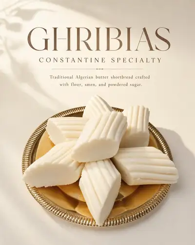 Ultra premium Algerian Ghribia cookie advertising poster