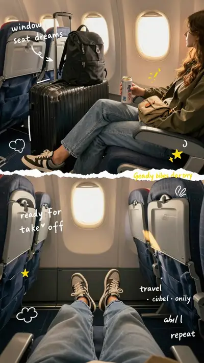 POV travel scrapbook photo with doodle annotations