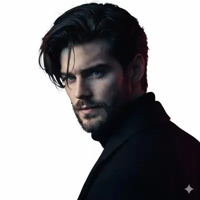 Studio Portrait of Man in Black Coat