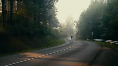 Low-Angle Cycling Mountain Shot