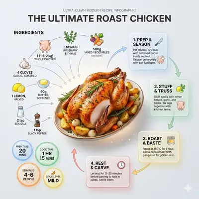 Editorial Roast Chicken Recipe Infographic