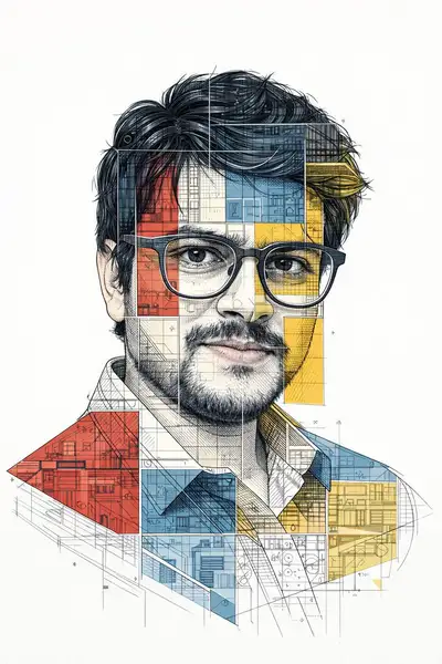 Portrait de plan architectural