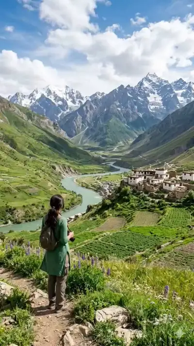 Cinematic Himalayan Valley Overlook