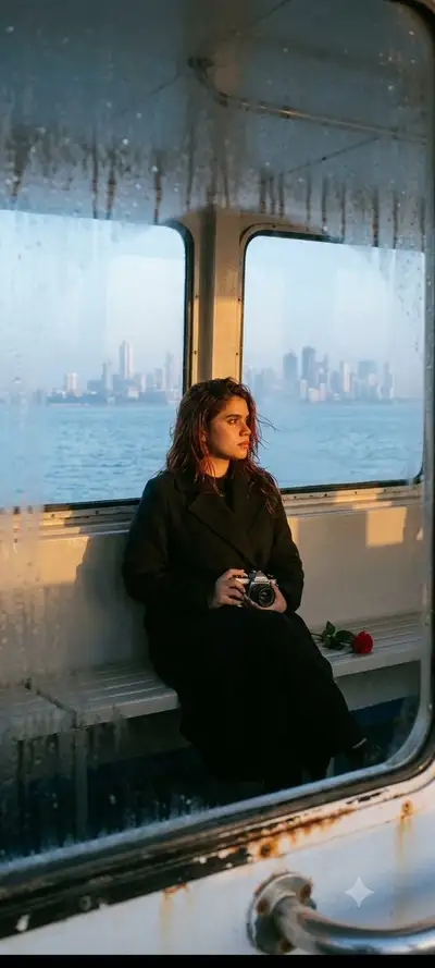 Mémoire sur un bateau côtier à l'aube