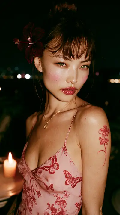 Vertical Atmospheric Night Portrait Prompt