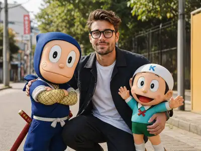 Realistic Photo with Ninja Hattori and Shinzo