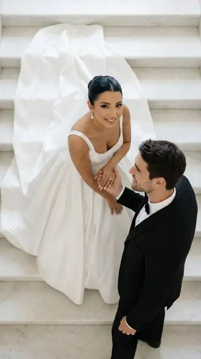 Wedding Overhead Staircase Editorial Image Prompt
