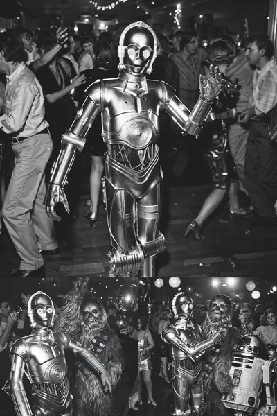 C3PO bailando disco en los años 1970