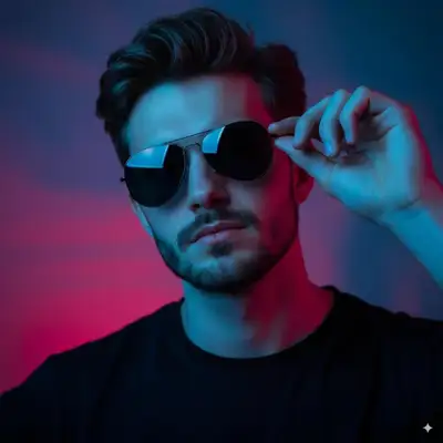 Retrato neón retro-futurista