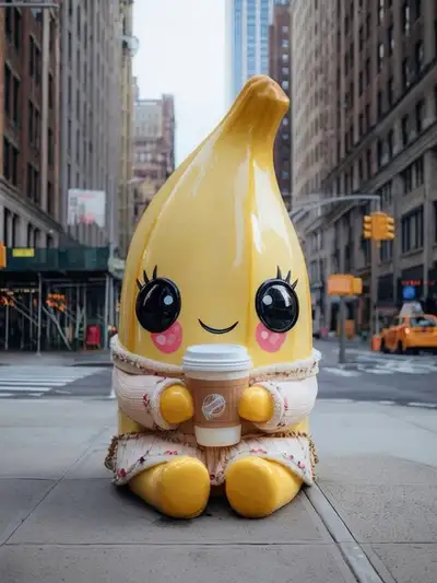 Grok Lip Sync Video Prompt: Cute Banana Greeting