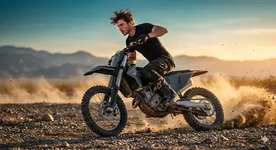 Cinematic Motocross Action Portrait