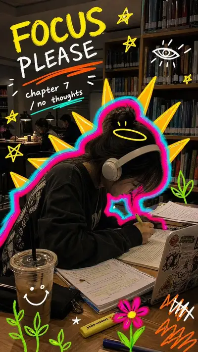 Neon doodle marker overlay template for candid photos