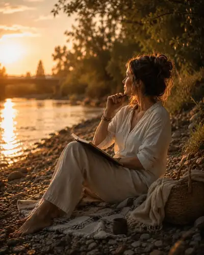 Cinematic Golden-Hour Riverside Portrait