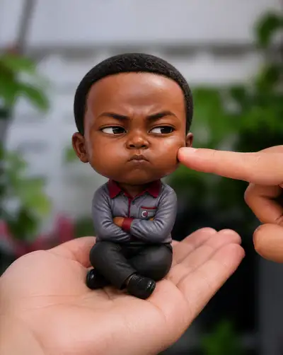 Annoyed Chibi Character Held in Hand (Custom Portrait)