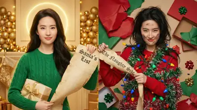 Naughty vs Nice Christmas Diptych Prompt